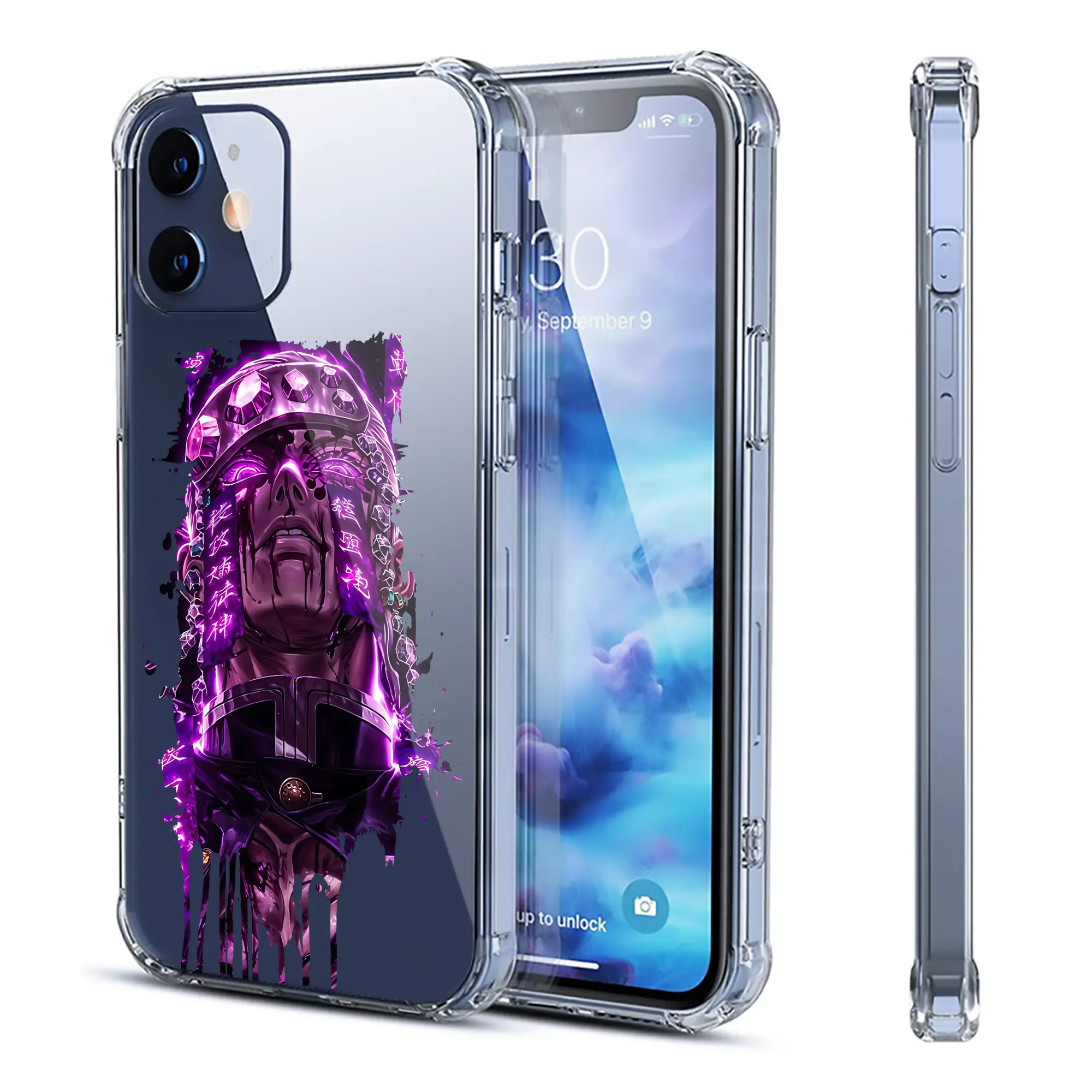 鬼滅の刃 グッズ,宇髄 天元 - IPhone 12シリーズ対応 ・ 透明スマホケース ・ クリアソフトケース ・ TPU素材 ・ 耐衝撃 ・ 高密着 ・ 防汚 防指紋 ・ 簡単着脱